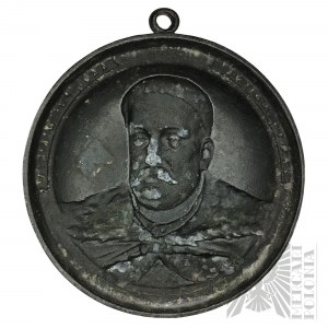 Vers 1883 - Médaillon Relief Jan III Sobieski Roi de Pologne et du Grand Duché de Lituanie - Vienne 1683, Żórawno 1676, Chocim 1673 - Bronze, Design Jan Kryński