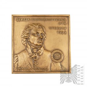 Pologne, Wrocław, 1992. - Plaque Tadeusz Kościuszko / Bataille de Racławice par W. Kossak et J. Styka, Section numismatique PTN