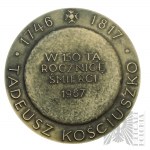 République populaire de Pologne, 1967 - Médaille Tadeusz Kosciuszko à l'occasion du 150e anniversaire de sa mort / Pour notre et votre liberté