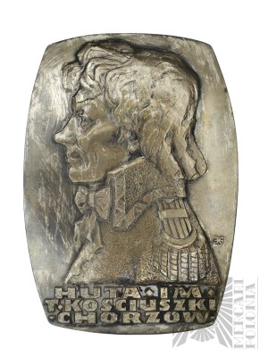 Medaila Tadeusza Kościuszka - Kościuszkove železiarne Chorzów - dizajn Edwar Gorol, postriebrená