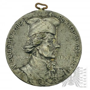 Medaila Tadeusz Kosciuszko - k stému výročiu Kosciuszkovho povstania Varšava 1894 - neskôr odliata podľa návrhu J. Zgrzyta