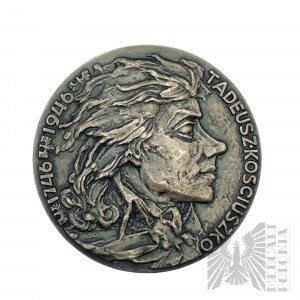 Polonia, Seconda Repubblica Polacca, 1946. - Medaglia per commemorare il 200° anniversario della nascita di Tadeusz Kosciuszko 1946 - Comitato Centrale Kosciuszko, Società Numismatica di Cracovia - Argento, disegno di Franciszek Kalfas