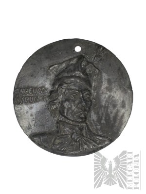 19. storočie (?) - Plaketa s reliéfom Tadeusza Kościuszka, cín