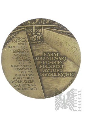 Volksrepublik Polen, 1988 - Medaille Ignacy Prądzyński 1792-1850 - Schöpfer des Augustow-Kanals / Augustow-Kanal-Denkmal der Ingenieurkunst - Entwurf von Stanisława Wątróbska