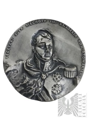 PRL, Warszawa 1986 r. - Mennica Państwowa, Medal Łęczycki Pułk Piechoty im. ks. Józefa Poniatowskiego TPZK; Projekt - Lechosław Kubiak i Andrzej Urbaniak, wykonanie - Ewa Olszewska-Borys