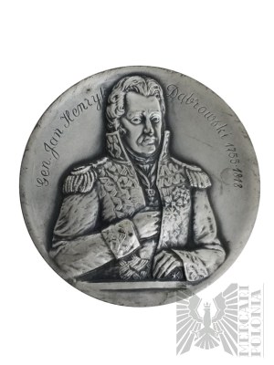 Medaglia - Generale Jan Henryk Dabrowski 75 anni di Liceo Kutno, Tomba placcata in argento (?)