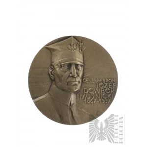 République populaire de Pologne, Varsovie, 1985 - Médaille PTAiN de Varsovie, Général Józef Dowbór Muśnicki / Insurrection de la Grande Pologne 1918-1919 - Dessin de Bohdan Chmielewski.