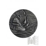 PRL, Varsovie, 1987. - Médaille PTAiN de la Monnaie de Varsovie, Arend Dickmann, Amiral de la flotte polonaise 1572-1627 / Bataille d'Oliwa 28 XI 1627 - Dessin de Bohdan Chmielewski.