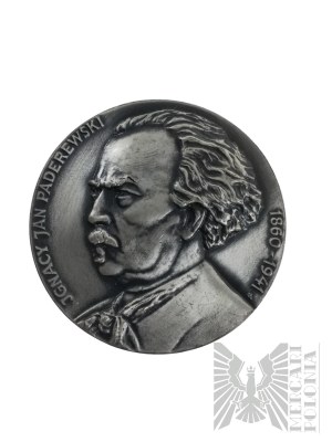 PRL, Varsovie, 1986. - Médaille PTAiN de la Monnaie de Varsovie, Ignacy Jan Paderewski 1860-1941 - Dessinée par Stanisława Wątróbska