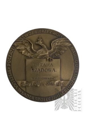 PRL, Warszawa, 1981 r. - Medal Rocznica Uchwalenia Konstytucji 3 Maja, XII Kongres Stronnictwa Demokratycznego 1981 - Projekt Anna Jarnuszkiewicz