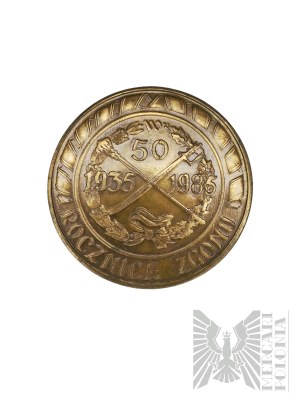 Spojené kráľovstvo, 1955. - Medaila Jozefa Piłsudského k 20. výročiu úmrtia, strieborná - nesignovaná medaila vyrazená vo Veľkej Británii pri príležitosti 20. výročia úmrtia maršala v roku 1955.
