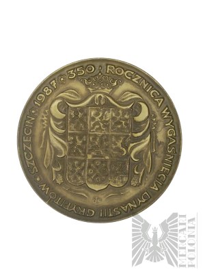 PRL, Szczecin, 1987. - Medaille Boguslaw XIV - 350. Jahrestag des Erlöschens der Greifen-Dynastie