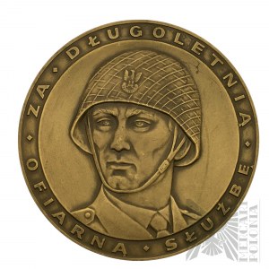 PRL, 1989 r. - Medal Mennica Warszawska, Za Długoletnią, Ofiarną Służbę, Siły Zbrojne Polskiej Rzeczypospolitej Ludowej - Grawerunek z Nadaniem, Brąz