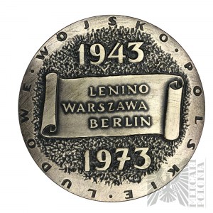PRL, 1973 r. - Medal Lenino-Warszawa-Berlin, Ludowe Wojsko Polskie - Projekt Józef Markiewicz-Nieszcz, Srebrzony