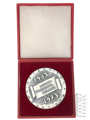 Poľská ľudová republika, 1973 - Medaila Lenino-Varšava-Berlín, Poľská ľudová armáda - návrh Józef Markiewicz-Nieszcz, postriebrená.