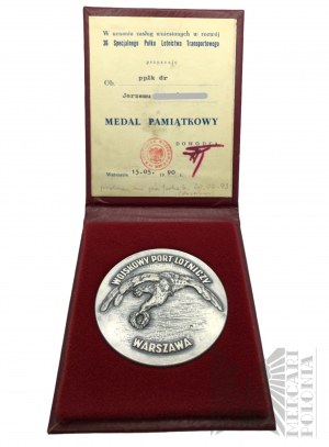 People's Republic of Poland - Mint of Warsaw, Commemorative Medal Military Airport Warsaw, For Merits in the Development of the 36th Special Transport Aviation Regiment - Design by Józef Misztela - Box with a Sending.