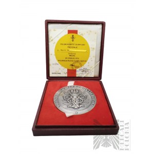 PRL, nach 1986. - Medaille für Verdienste um die polnische olympische Bewegung, Silber - Originalschachtel mit Preis