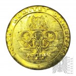 PRL, après 1986. - Médaille pour services rendus au mouvement olympique polonais, or - Boîte d'origine avec prix