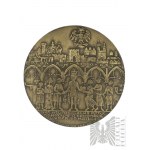 PRL, Varsovie, 1977. - Monnaie de Varsovie, médaille de la série royale du PTAiN, Kazimierz le Grand - Dessin de Witold Korski.