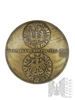 PRL, Warszawa, 1977 r. - Mennica Warszawska, Medal z Serii Królewskiej PTAiN, Władysław Jagiełło - Projekt Witold Korski
