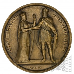 Médaille de Jadwiga et Jagiello, Troisième centenaire de l'Union de Lublin 1569 - Dessinée par J. Langer, 1869. - Copie galvanique