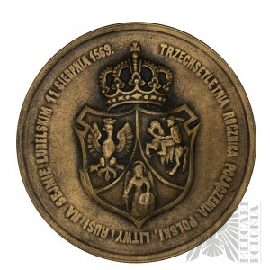 Medal Jadwiga i Jagiełło, Trzechsetletnia Rocznica Unii Lubelskiej 1569 - Projekt J. Langer, 1869 r. - Kopia Galwaniczna