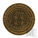 Polen, Warschau, 1994. - Medaille der Warschauer Münze, 400. Jahrestag der Münze von Bydgoszcz 1594-1994, Michał Korybut Wiśniowiecki - Entwurf von Stanisława Wątróbska.