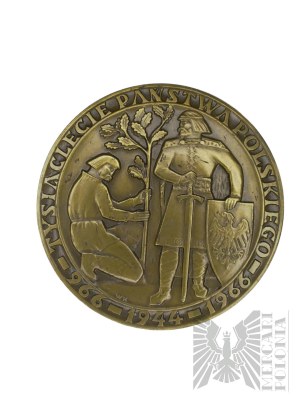 PRL, Warszawa, 1966 r. - Medal Tysiąclecie Państwa Polskiego 1966 - Projekt Wacław Kowalik