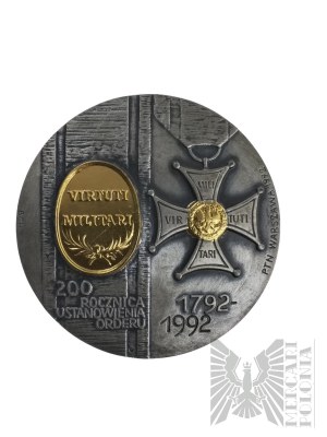 Pologne, 1992 - Prince Józef Poniatowski, Médaille du 200e anniversaire de la création de l'Ordre des Virtuti Militari 1992 - Dessin de Bohdan Chmielewski