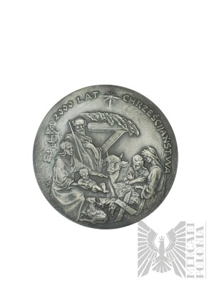 Pologne, 2000. - Médaille 2000 ans de christianisme - Conception Robert Kotowicz, Argent Bronze