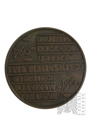 PRL, Varsovie, 1960. - Médaille du 200e anniversaire de la naissance de Jan Kilinski, conçue par Zbigniew Dunajewski.