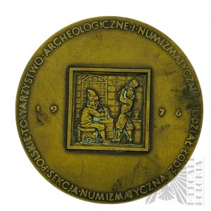 PRL, Varsovie, 1976. - Médaille de la Monnaie de Varsovie, Ignacy Zagórski et Kazimierz Stronczyński, Section numismatique de la PTAiN Łódź - Dessin de Jerzy Jarnuszkiewicz.