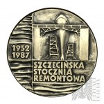 PRL, 1988. - Zecca di Varsavia, Medaglia dei 35 anni del Cantiere di riparazione navale di Stettino SSR Gryfia 1952-1985, Scatola originale