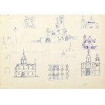 Jerzy Nowosielski ( 1923 - 2011 ), Projets d'architecture sacrée - œuvre recto-verso