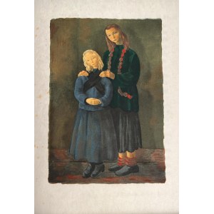 Mojżesz Kisling ( 1891 - 1953 ), z teki L'Epopee Bohemienne (Epopeja cygańska) - Siostry, Paryż, 1959