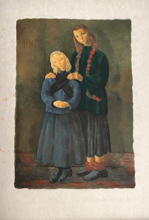Mojżesz Kisling ( 1891 - 1953 ), z teki L'Epopee Bohemienne (Epopeja cygańska) - Siostry, Paryż, 1959