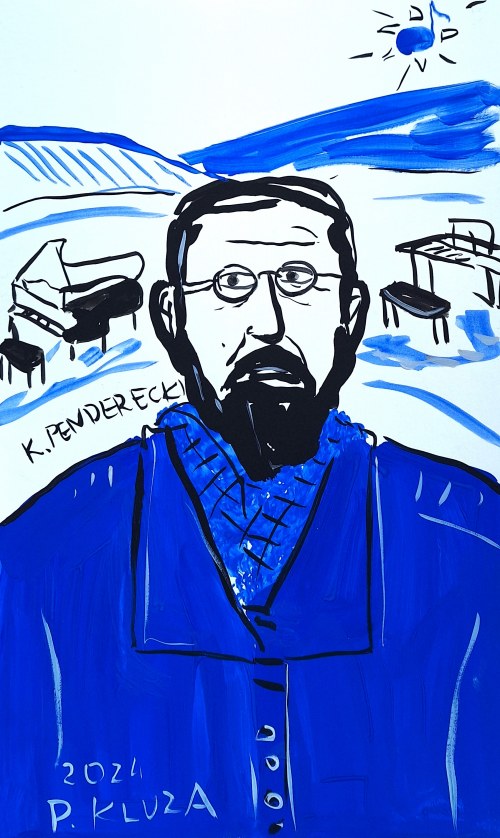 Paweł Kluza ( 1983 ), portret - Krzysztof Penderecki, 2024