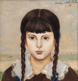 Wlastimil Hofman (1881 Prague - 1970 Szklarska Poreba), Girl with pigtails, 1919