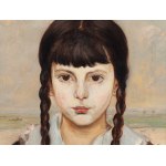 Wlastimil Hofman (1881 Praga - 1970 Szklarska Poręba), Dziewczynka z warkoczami, 1919