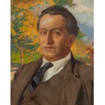 Feliks Michał Wygrzywalski (1875 Przemyśl - 1944 Rzeszów), Portret mężczyzny na tle jesiennego pejzażu, 1929