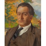 Feliks Michał Wygrzywalski (1875 Przemyśl - 1944 Rzeszów), Portrait d'un homme dans un paysage d'automne, 1929