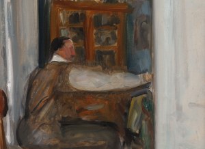 Irena Weissová (Aneri) (1888 Lodž - 1981 Krakov), Wojciech Weiss maluje v salonu, asi 1920