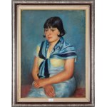Henryk Hayden (1883 Warszawa - 1970 Paryż), Młoda kobieta w niebieskiej chustce (Jeune femme au fiche bleu), 1931