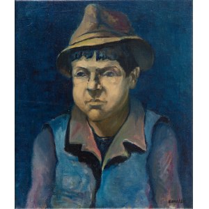 Rajmund Kanelba (Kanelbaum) (1897 Warsaw - 1960 London), Portrait of a man in a hat