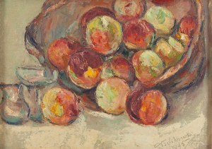 Włodzimierz Terlikowski (1873 Poraj near Łódź - 1951 Paris), Still life with apples, 1945