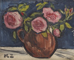 Kazimierz Zieleniewski (1888 Tomsk in Sibirien - 1931 Neapel), Rosen in einer Vase
