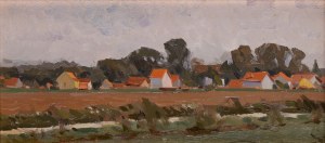 Basil Poustochkine (1893 Moscou - 1973 Neuilly sur Seine), village de