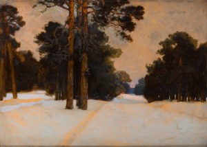 Stefan Popowski (1870 Varsavia - 1937 Varsavia), Paesaggio invernale, 1924