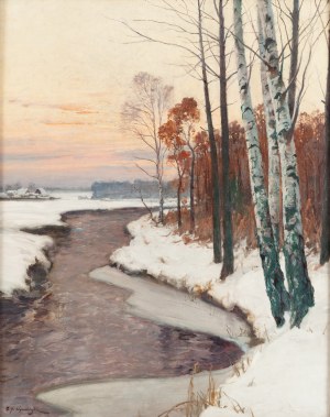 Michal Gorstkin Wywiórski (1861 Warschau - 1926 Warschau), Landschaft aus der Gegend von Zakrzewa (