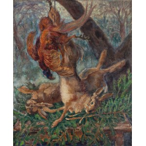 Friedrich Pautsch (1877 Delatyn presso Stanislawow - 1950 Cracovia), Natura morta di un cacciatore, 1940-1945